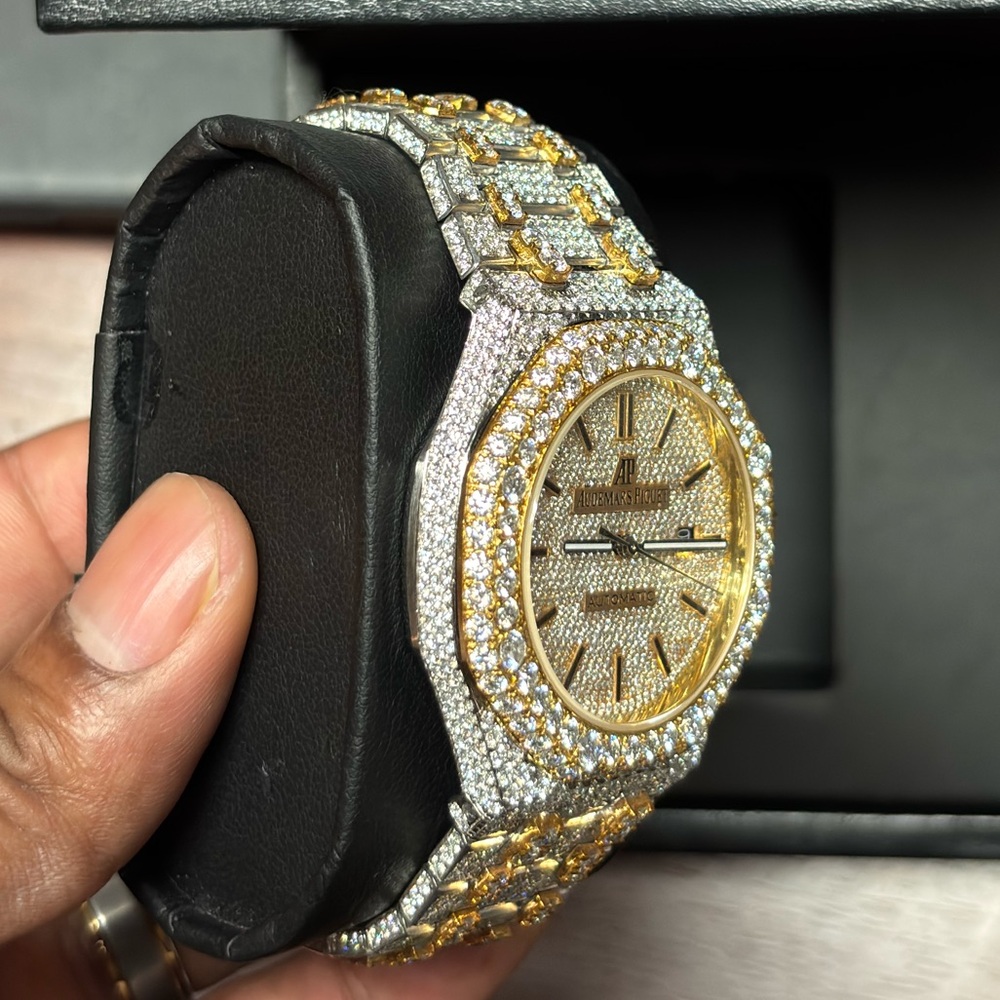 Diamond-Accented Gold and Silver Watch